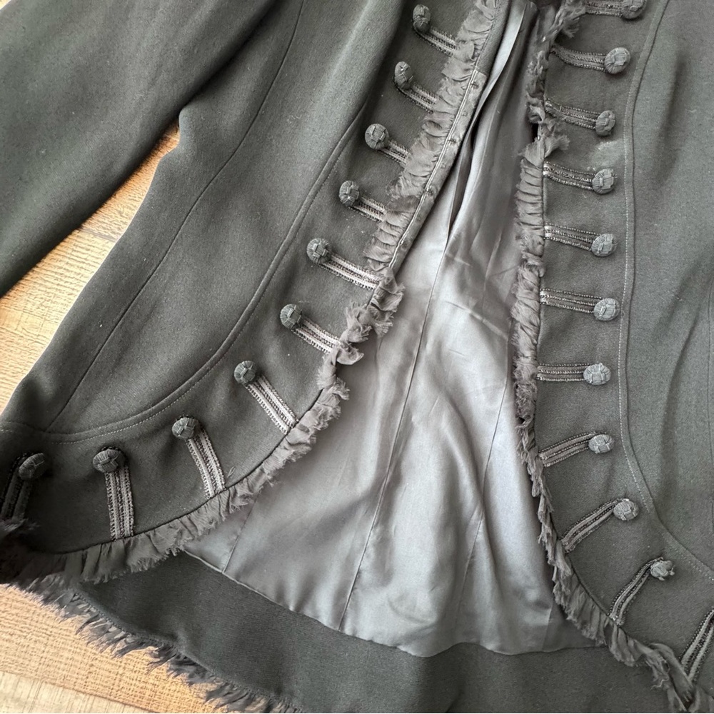 Black Military Style Women's Blazer - Picture 5 of 10